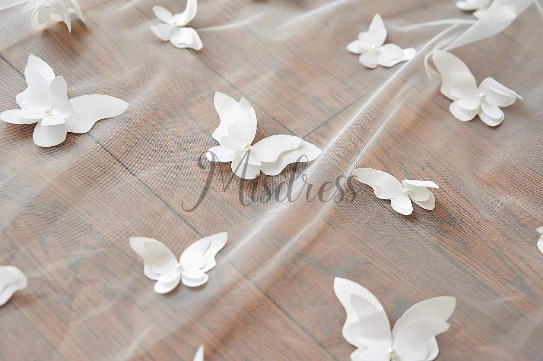 Butterfly Wedding Veil  Ivory Veil Cathedral Length