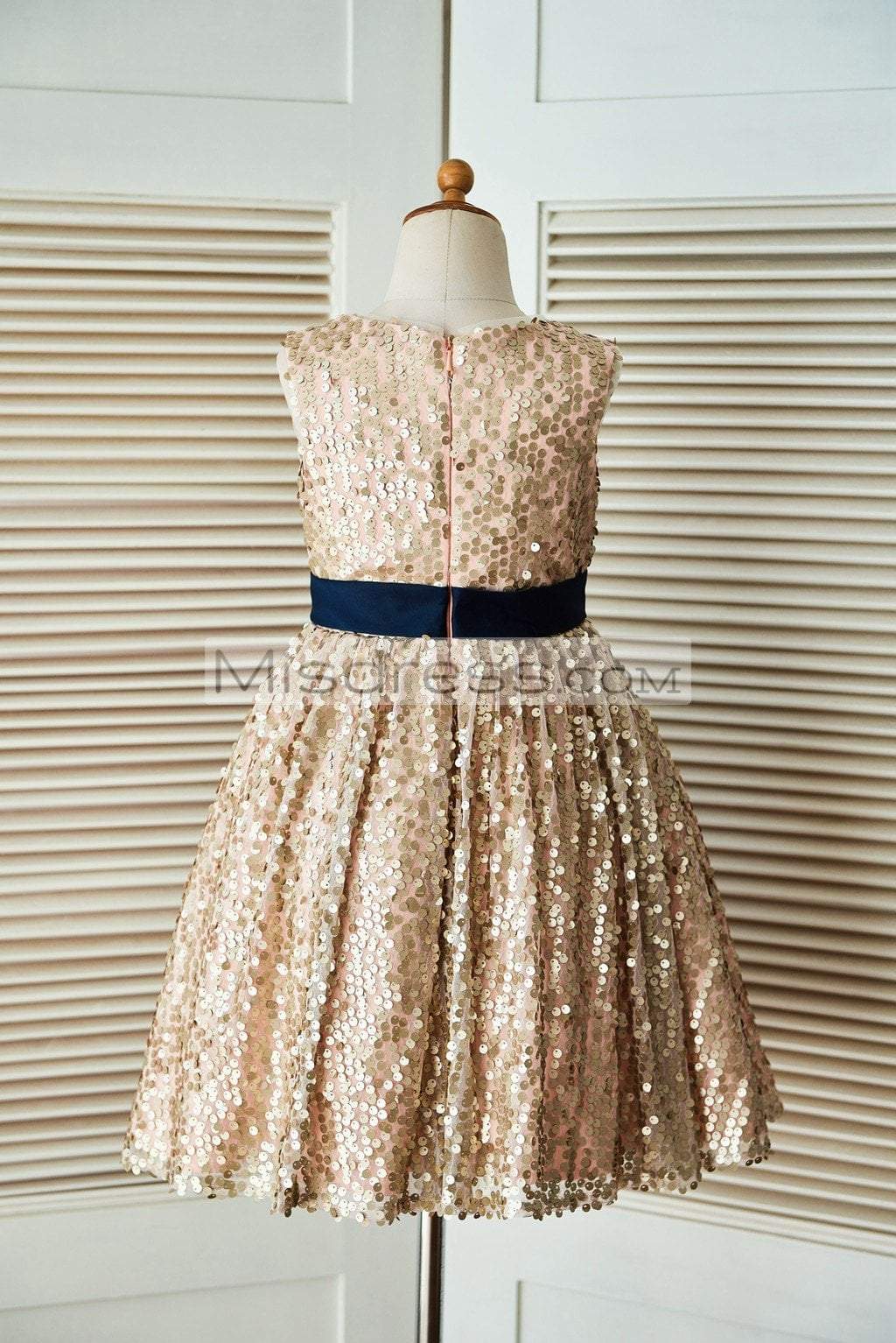 Champagne and navy flower girl outlet dresses