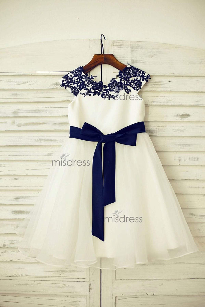 Navy blue sash cheap for flower girl dress