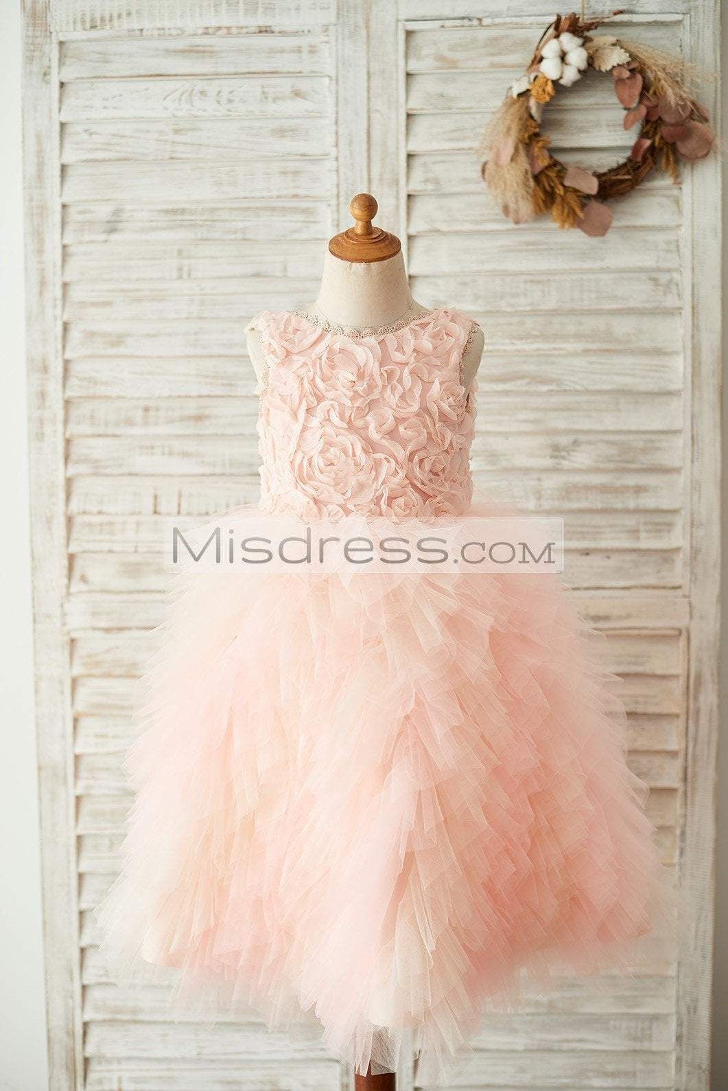 Peach pink 2024 flower girl dresses